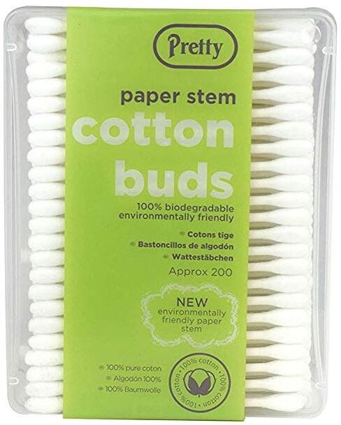 Pretty Paper Stem Cotton Buds Box 200 stk Bomullspinner