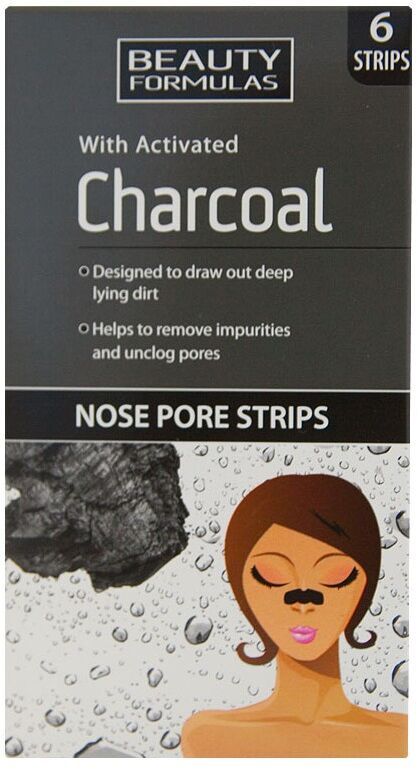 Beauty Formulas Charcoal Nose Pore Strips 6 stk Ansiktsmaske