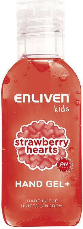 Enliven Kids Hand Gel Strawberry Hearts 50 ml Hånddesinfeksjon