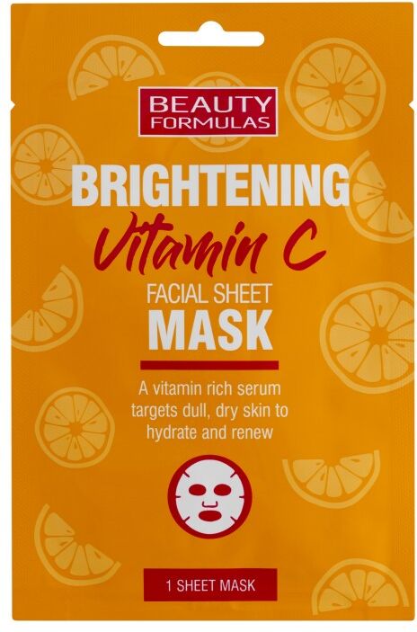 Beauty Formulas Brightening Vitamin C Facial Sheet Mask 1 pcs Ansiktsmaske