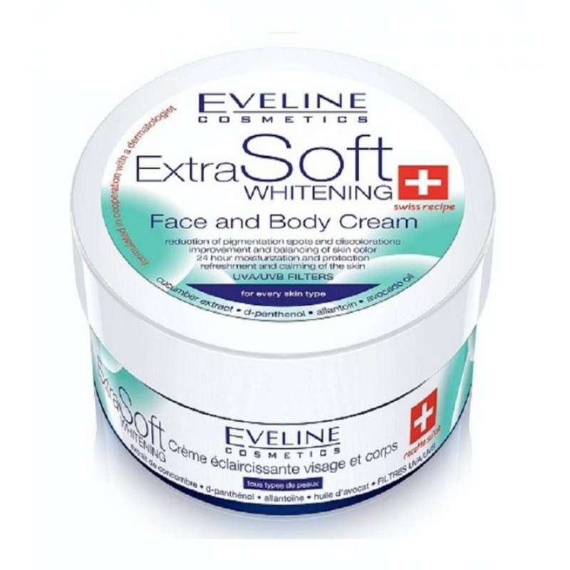 Eveline Extra Soft Whitening Face & Body Cream Jar 100 ml Kroppskrem