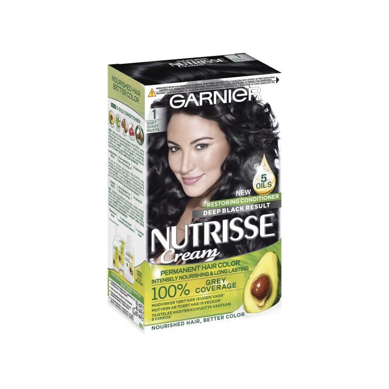 Garnier Nutrisse Cream 1 Black 1 stk Hårfarge