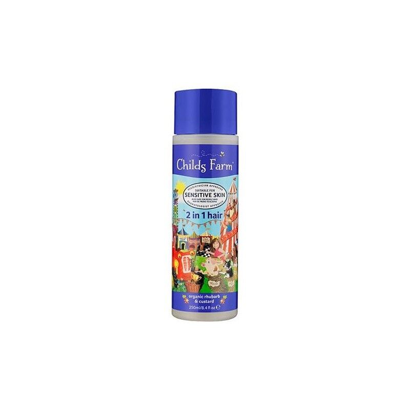 Childs Farm 2 In 1 Hair Shampoo & Conditioner Organic Rhubarb & Custard 250 ml Barnesjampo