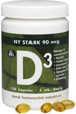 DFI D3-vitamin 90 mcg 120 kapsler Vitaminpiller