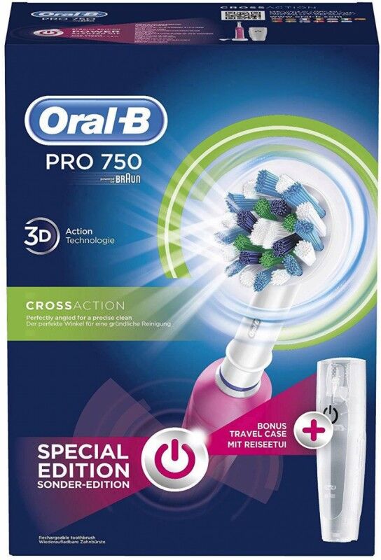 Oral-B Pro 750 Cross Action Pink 1 stk Tannkost