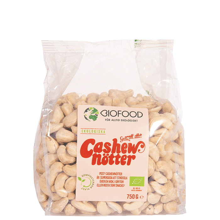 Biofood Cashewnøtter, Hele, 750 g