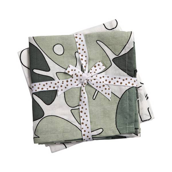 Done By Deer Teppe Swaddle 2-Pack, Tiny Tropics Green