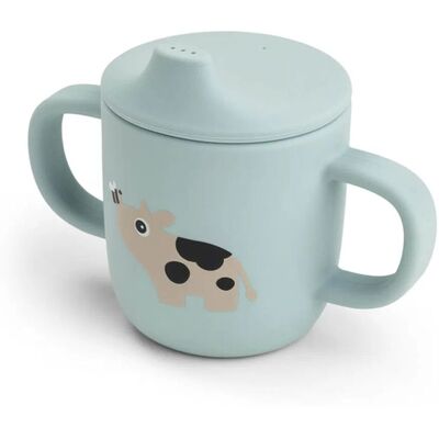 Done by Deer Silicone Spout Cup 2-Handle Tutekopp Tiny Farm, Blå Done by Deer Silicone Spout Cup 2-Handle Tutekopp Tiny Farm, Blå