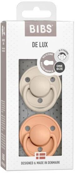 Bibs De Lux Smokk 2-Pk Silicone, Vanilla/peach