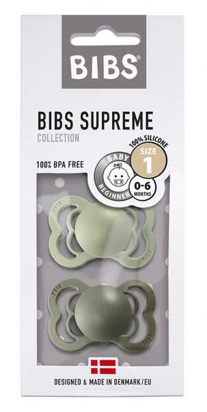 Bibs Supreme Smokk 2-Pk Silicone, Sage/hunter Green