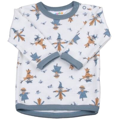 Joha Scarecrow Genser I Ull/bambus, Off White/ Blue (110) Joha Scarecrow Genser I Ull/bambus, Off White/ Blue (110)