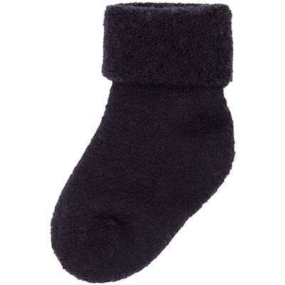 Joha Wool Sock W/fold Cuff Terry, Navy (23-26) Joha Wool Sock W/fold Cuff Terry, Navy (23-26)