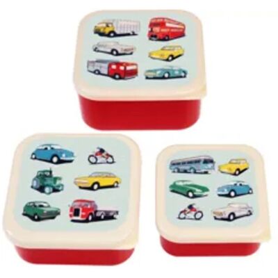 Rex London Snack Box 3-Pack, Vintage Biler Rex London Snack Box 3-Pack, Vintage Biler