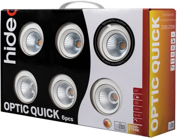 Hide-a-Lite Optic Quick ISO Downlight hvit, 6-pack 2000-3000 K