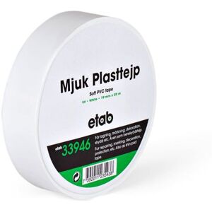 etab 33946 Plasttape myk, PVC, 20 m hHvit, 50 mm