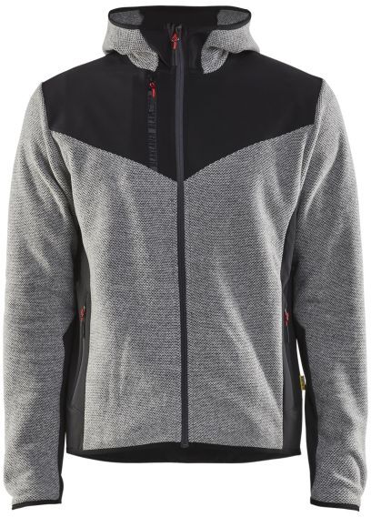 Blåkläder 594025369099XXL Jakke strikket, med softshell, gråmelert/svart Str. XXL