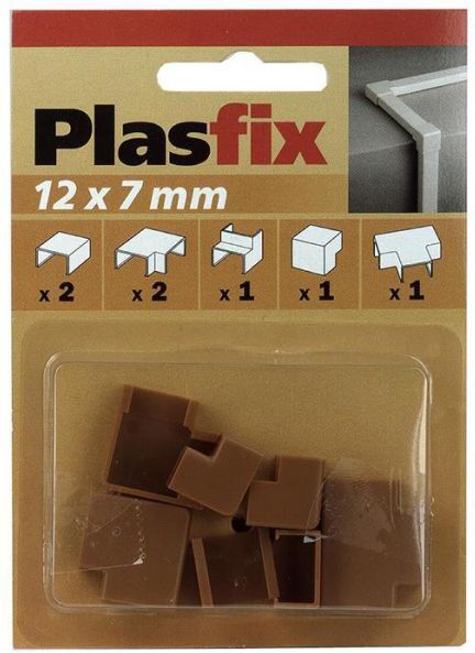 Plasfix 3410-9G Skjøte- og hjørnebiter til Plasfix, 12 x 7 mm Teakfarget