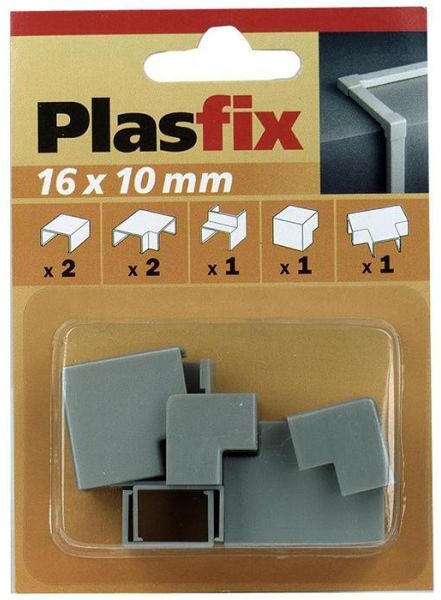 Plasfix 3420-7G Skjøte- og hjørnebiter til Plasfix, 16 x 10 mm Aluminiumsfarget