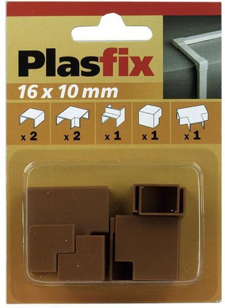 Plasfix 3420-9G Skjøte- og hjørnebiter til Plasfix, 16 x 10 mm Teakfarget