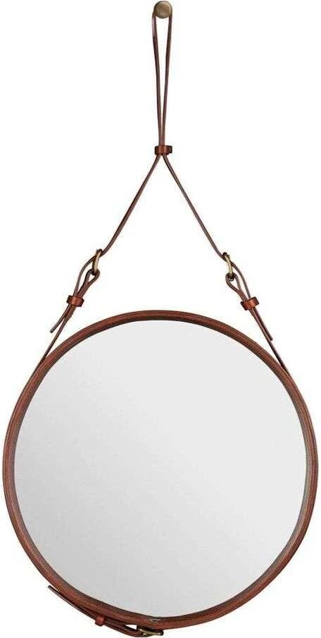 GUBI Adnet Wall Mirror Circular Ø45 Tan Leather - GUBI  brun lys brun  450 mm