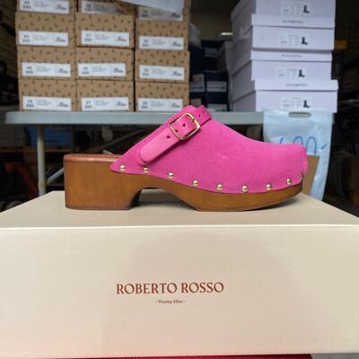 Roberto Rosso - Clogs Suede Leather Fuxia 37 Rosa female Roberto Rosso - Clogs Suede Leather Fuxia 37 Rosa female
