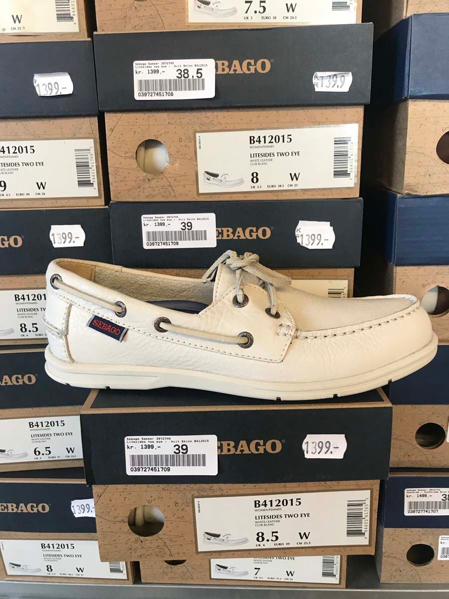 Merker SEBAGO Sebago - Litesides Two Eye Hvit Skinn Dame 39