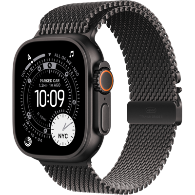 Apple Watch Ultra 3 Titan Milanese Loop M 49mm, Svart Titan Apple Watch Ultra 3 Titan Milanese Loop M 49mm, Svart Titan