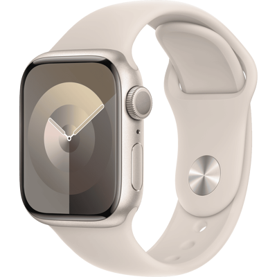 Apple Watch 9 Aluminium Sport Band S/m Gps 41mm, Stjerneskinn Apple Watch 9 Aluminium Sport Band S/m Gps 41mm, Stjerneskinn