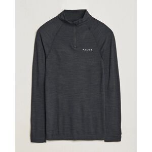 Falke Long Sleeve Wool Tech half Zip Shirt Black