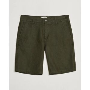 NN07 Crown Linen Shorts Rosin Green