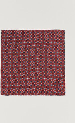 Amanda Christensen Medallion Silk Pocket Square Wine Red