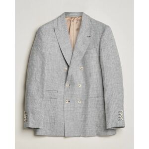 Brunello Cucinelli Double Breasted Houndstooth Blazer Light Grey