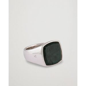 Tom Wood Cushion Green Marble Ring Silver