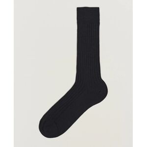 Bresciani Wool/Nylon Ribbed Short Socks Black