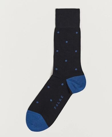 Falke Cotton Dot Sock Black/Sapphire