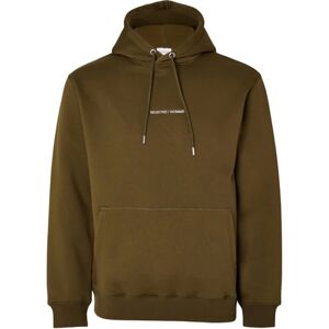 Selected Homme Hankie Logo Hood Sweat W - Dark Olive S