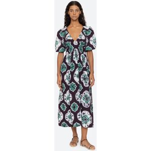 Sea New York Aveline Tie Dye Print Puff Slv Dress - Teal XS