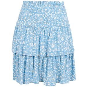 NORR Bomba Smock Skirt - Blue W. White Flower Print 34