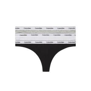 Calvin 3 Pack Thong (Low-Rise) - Black/White/Grey Heather M
