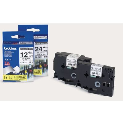 P-TOUCH Tape Brother Tze-535 12mm Hvit/blå P-TOUCH Tape Brother Tze-535 12mm Hvit/blå