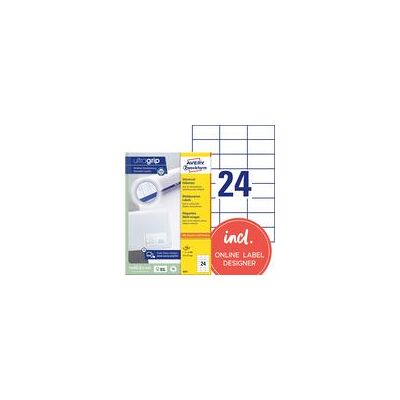 Avery Etikett Ultragrip 70x37mm (2400) Avery Etikett Ultragrip 70x37mm (2400)