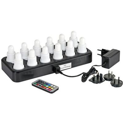 Duni Ledlys Farger 12stk M/ladestasjon Duni Ledlys Farger 12stk M/ladestasjon