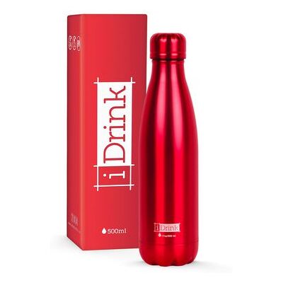 iDrink Termoflaske 500ml Metallisk Rød iDrink Termoflaske 500ml Metallisk Rød