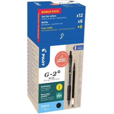 PILOT Geleroller G2+ 07 Sort (12+12) PILOT Geleroller G2+ 07 Sort (12+12)
