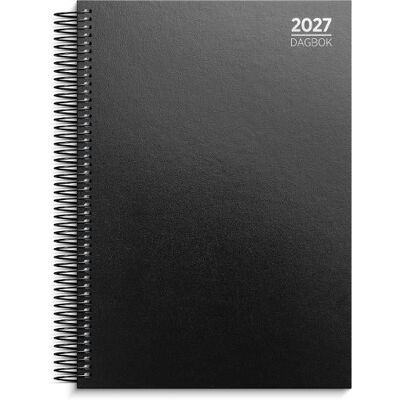 Grieg Dagbok A4 Spiral Linjert 2027 Sort Grieg Dagbok A4 Spiral Linjert 2027 Sort