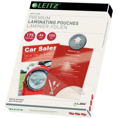 LEITZ Lamineringslomme A4 Udt 175my(100) LEITZ Lamineringslomme A4 Udt 175my(100)