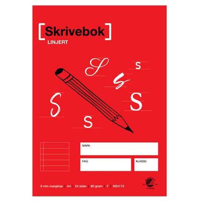 Emo Skrivebok A4 80g 24bl 9mm Marglinje Emo Skrivebok A4 80g 24bl 9mm Marglinje