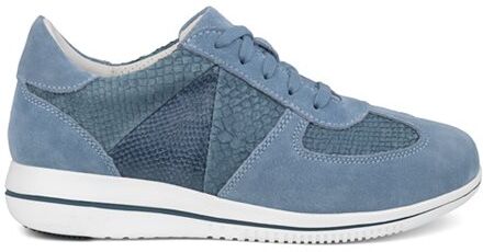 Green Comfort Leaf Lace Shoe Denim Blue