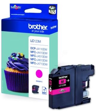 Brother Blekkpatron magenta, 600 sider LC123M