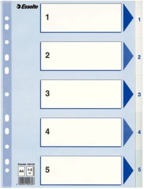 ESSELTE Register Esselte PP A4 1-5 Hvit 100132